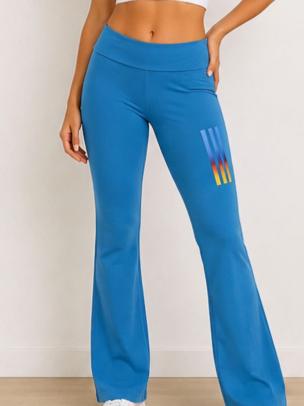 Adidas Women’s Mission Victory High-Waist Flared Leggings Blue Size M HN4696